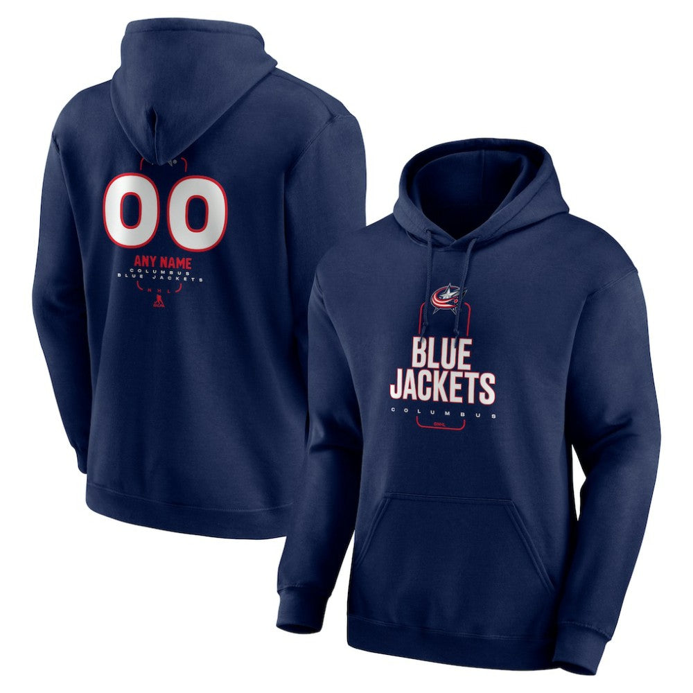 Columbus Blue Jackets Personalized Name & Number Midfielder Pullover Hoodie Navy