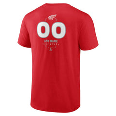 Detroit Red Wings Personalized Name & Number Midfielder T-Shirt Red