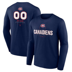 Montreal Canadiens Personalized Name & Number Midfielder Long Sleeve T-Shirt Navy