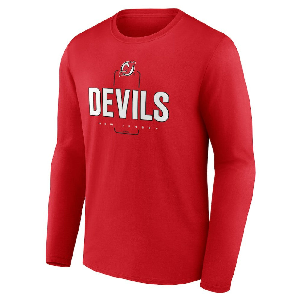 New Jersey Devils Personalized Name & Number Midfielder Long Sleeve T-Shirt Red