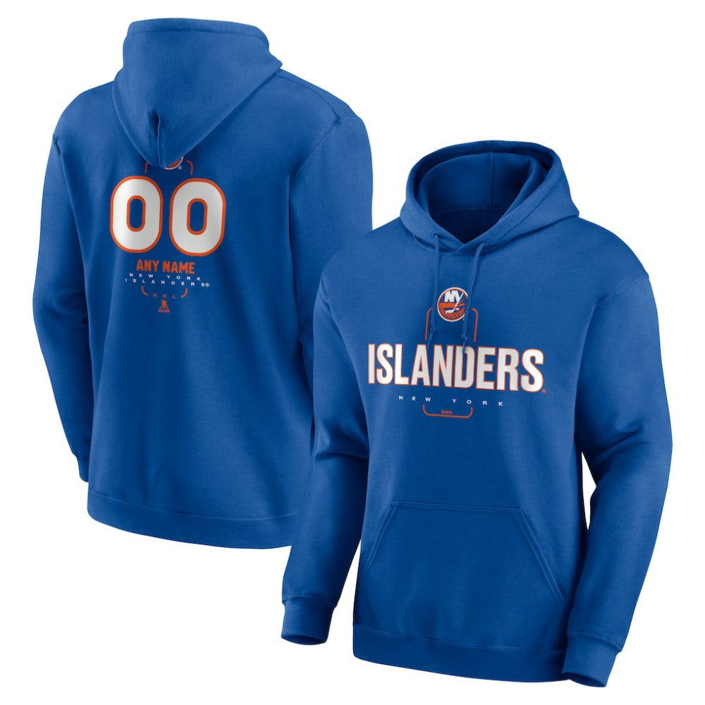 New York Islanders Personalized Name & Number Midfielder Pullover Hoodie Royal