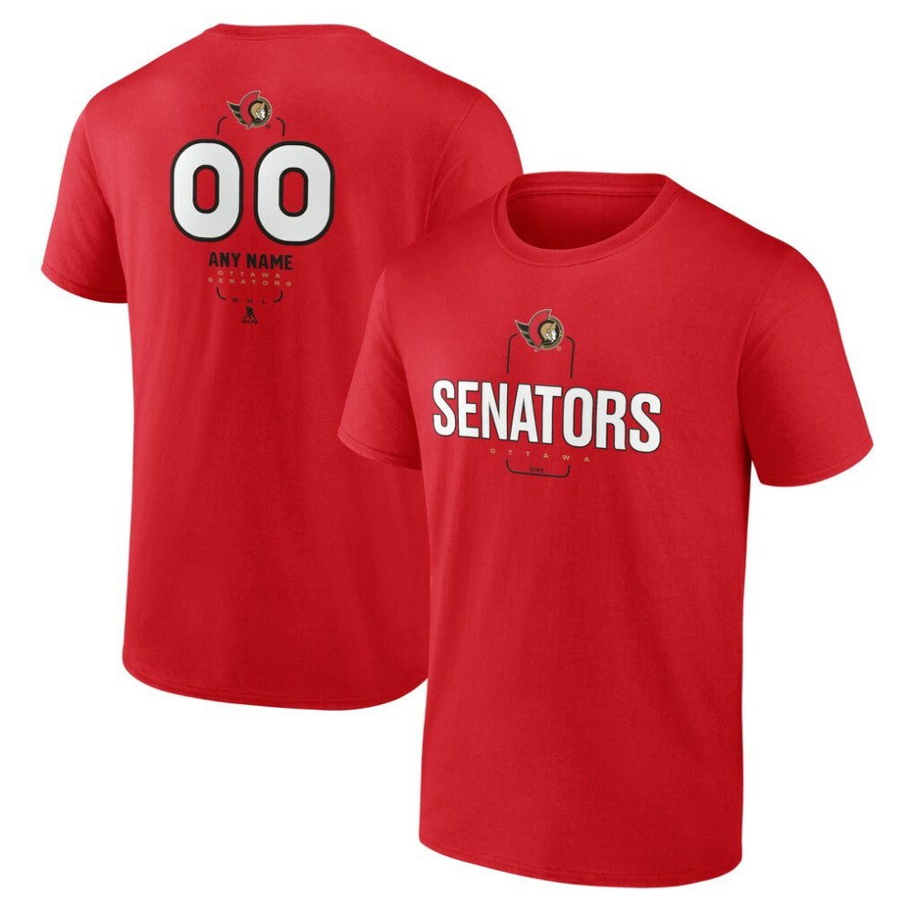 Ottawa Senators Personalized Name & Number Midfielder T-Shirt Red