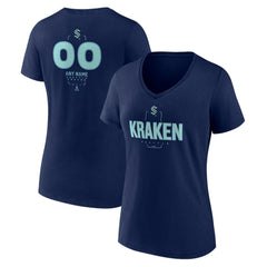 Seattle Kraken Women's Personalized Name & Number Midfielder V-Neck T-Shirt Deep Sea Blue