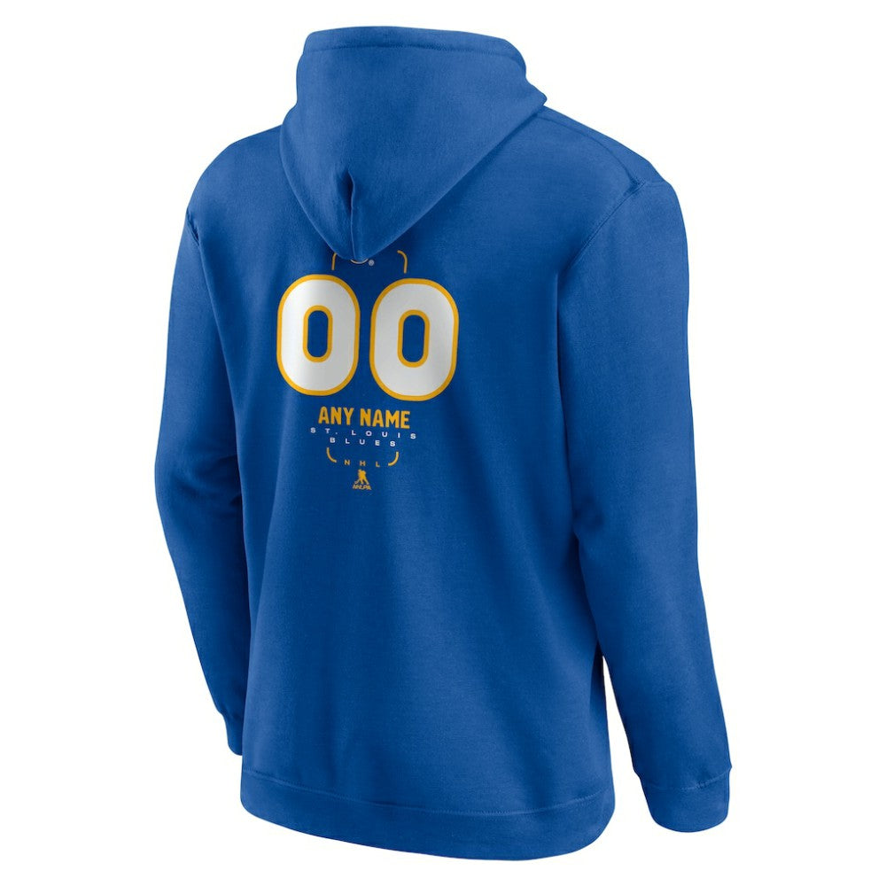 St. Louis Blues Personalized Name & Number Midfielder Pullover Hoodie Blue