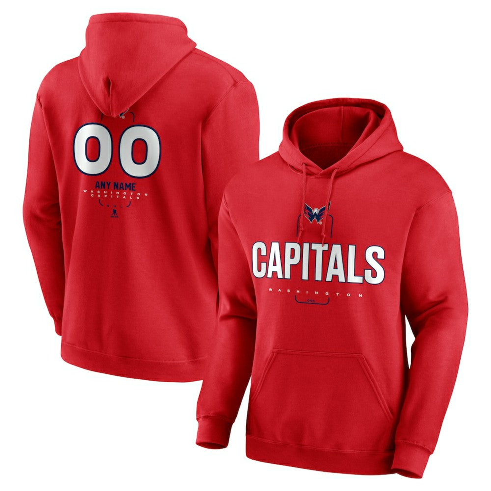 Washington Capitals Personalized Name & Number Midfielder Pullover Hoodie Red