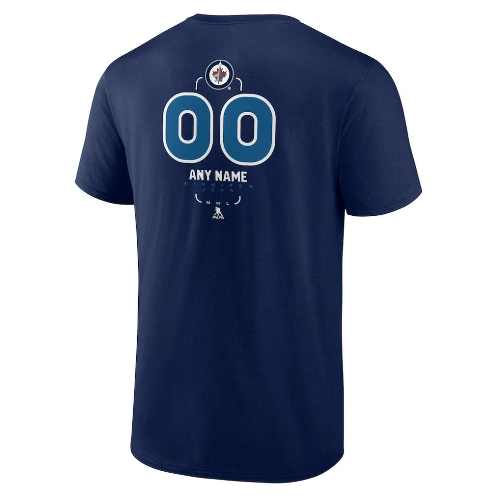 Winnipeg Jets Personalized Name & Number Midfielder T-Shirt Navy
