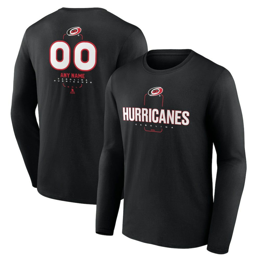 Carolina Hurricanes Personalized Name & Number Midfielder Long Sleeve T-Shirt Black