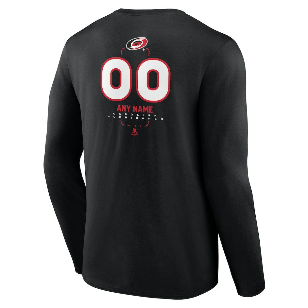 Carolina Hurricanes Personalized Name & Number Midfielder Long Sleeve T-Shirt Black