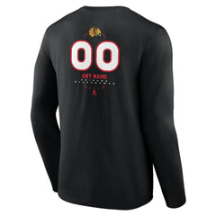 Chicago Blackhawks Personalized Name & Number Midfielder Long Sleeve T-Shirt Black
