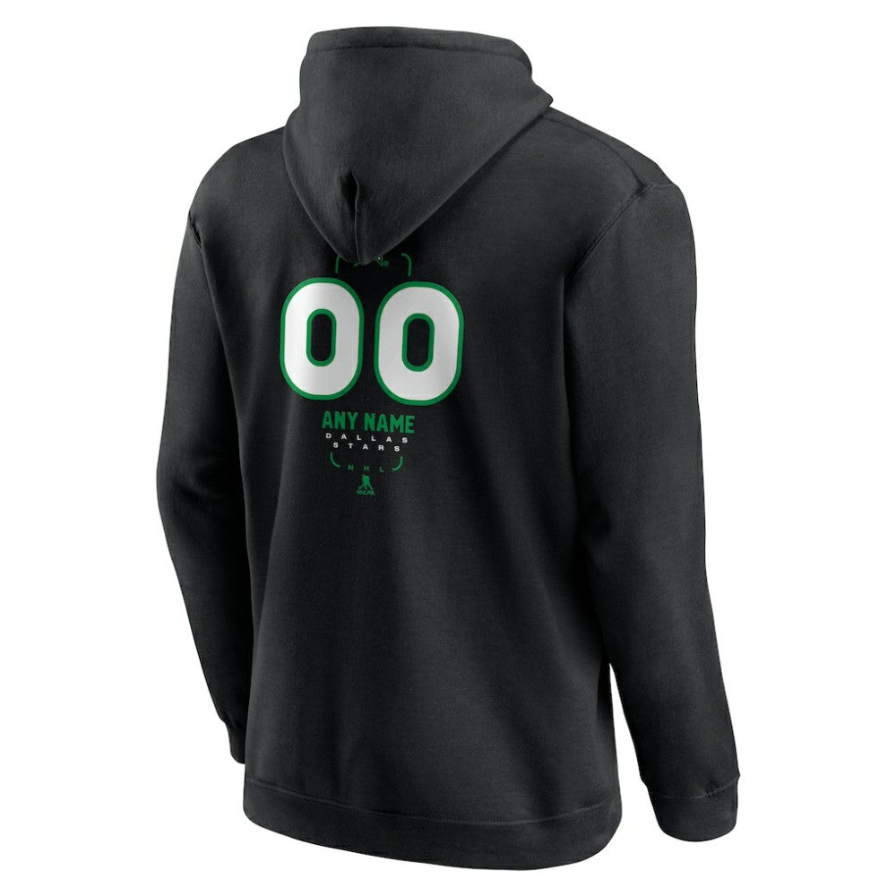 Dallas Stars Personalized Name & Number Midfielder Pullover Hoodie Black