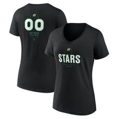Dallas Stars Women's Personalized Name & Number Midfielder V-Neck T-Shirt Black
