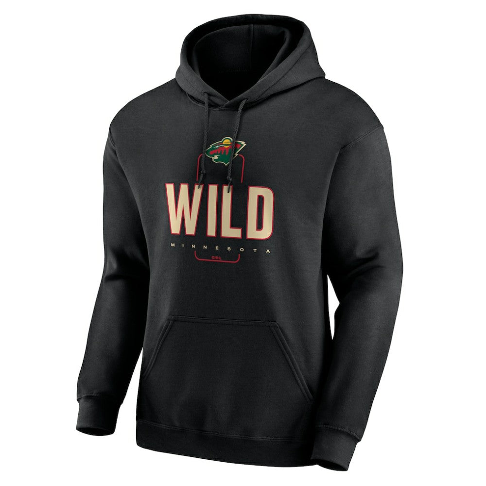 Minnesota Wild Personalized Name & Number Midfielder Pullover Hoodie Black