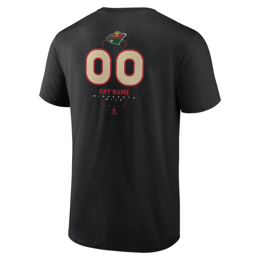 Minnesota Wild Personalized Name & Number Midfielder T-Shirt Black