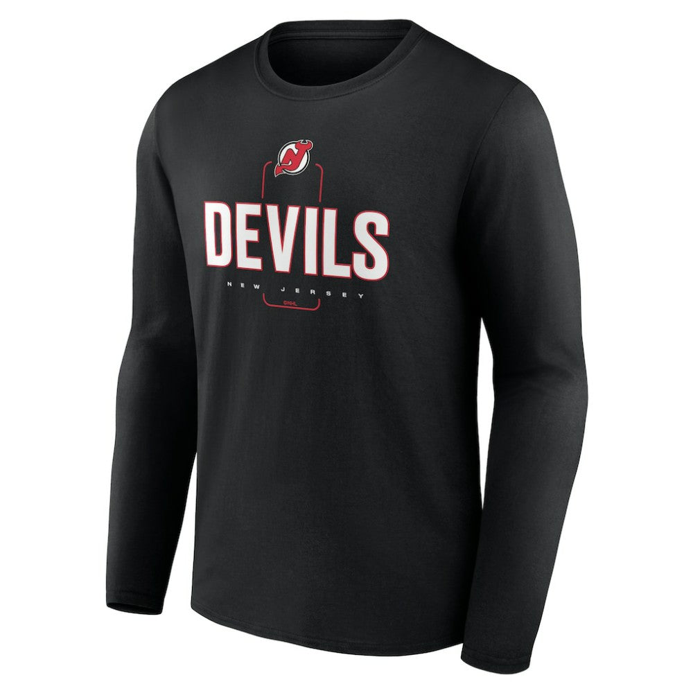New Jersey Devils Personalized Name & Number Midfielder Long Sleeve T-Shirt Black
