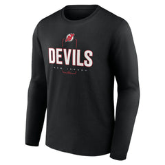 New Jersey Devils Personalized Name & Number Midfielder Long Sleeve T-Shirt Black