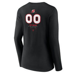 New Jersey Devils Women's Personalized Name & Number Midfielder Long Sleeve V-Neck T-Shirt Black