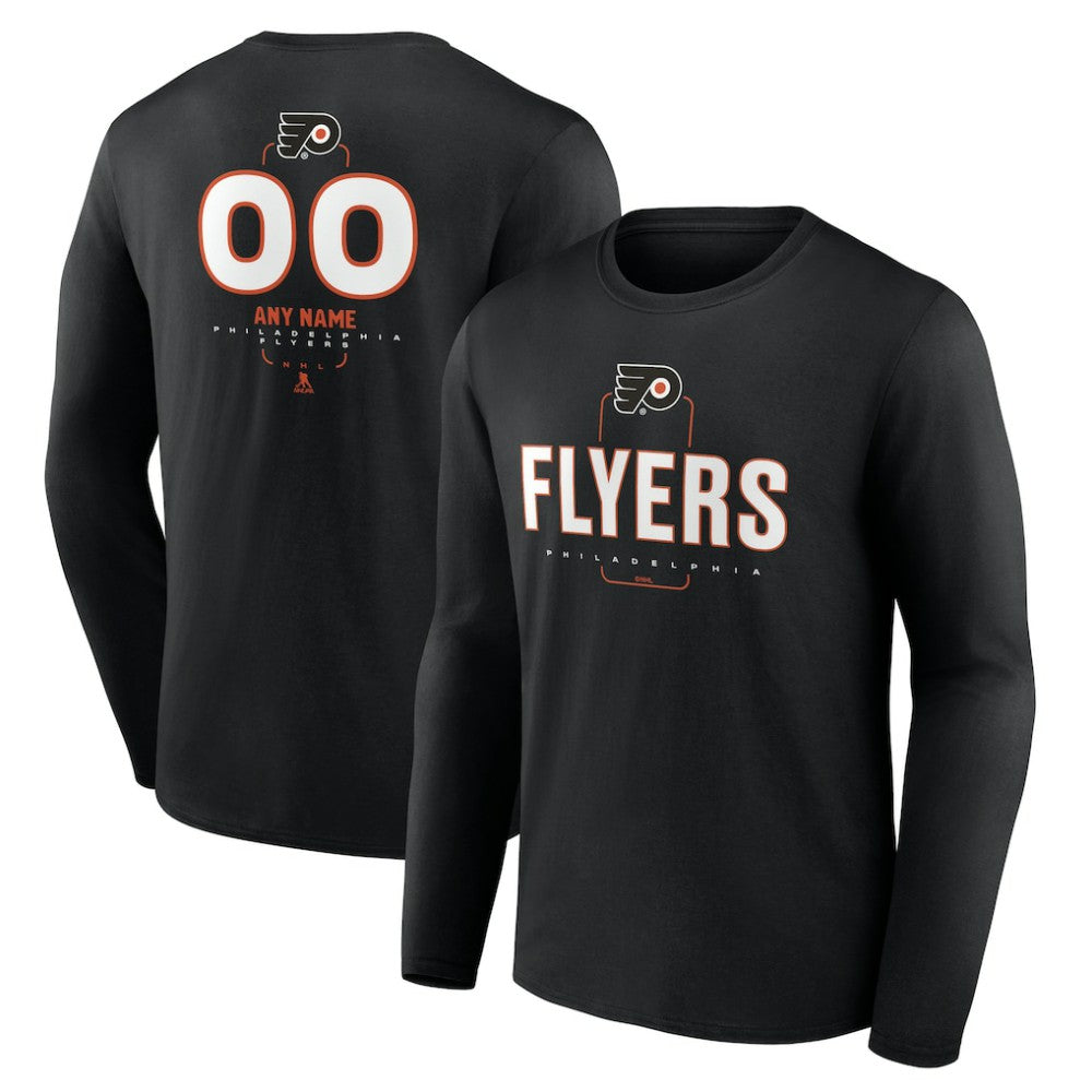 Philadelphia Flyers Personalized Name & Number Midfielder Long Sleeve T-Shirt Black