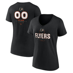 Philadelphia Flyers Women's Personalized Name & Number Midfielder V-Neck T-Shirt Black