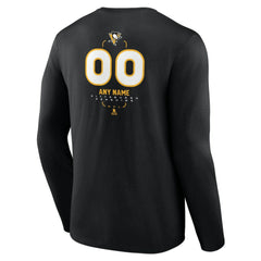 Pittsburgh Penguins Personalized Name & Number Midfielder Long Sleeve T-Shirt Black