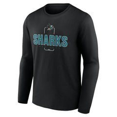 San Jose Sharks Personalized Name & Number Midfielder Long Sleeve T-Shirt Black