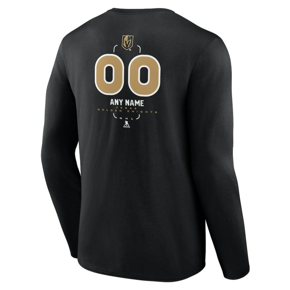 Vegas Golden Knights Personalized Name & Number Midfielder Long Sleeve T-Shirt Black