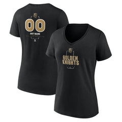 Vegas Golden Knights Women's Personalized Name & Number Midfielder V-Neck T-Shirt Black