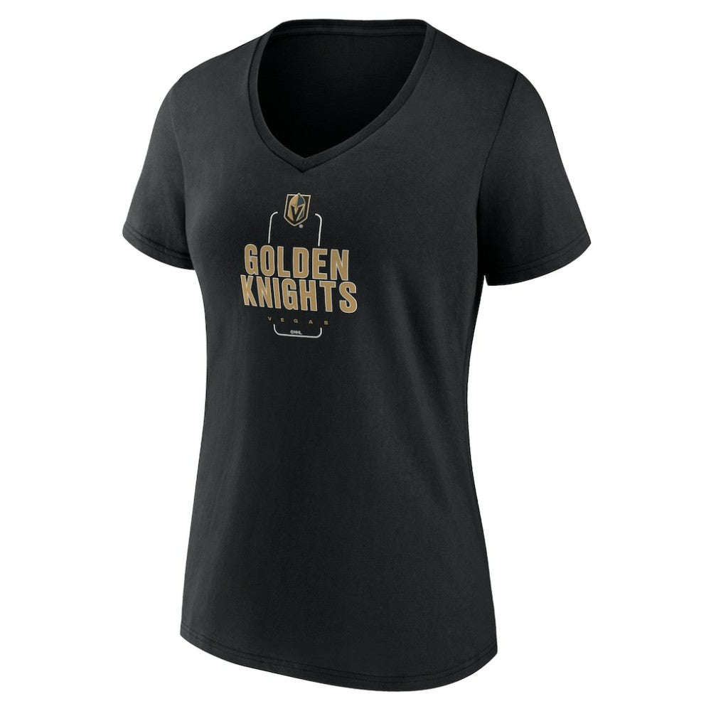 Vegas Golden Knights Women's Personalized Name & Number Midfielder V-Neck T-Shirt Black