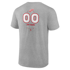 Detroit Red Wings Personalized Name & Number Midfielder T-Shirt Gray