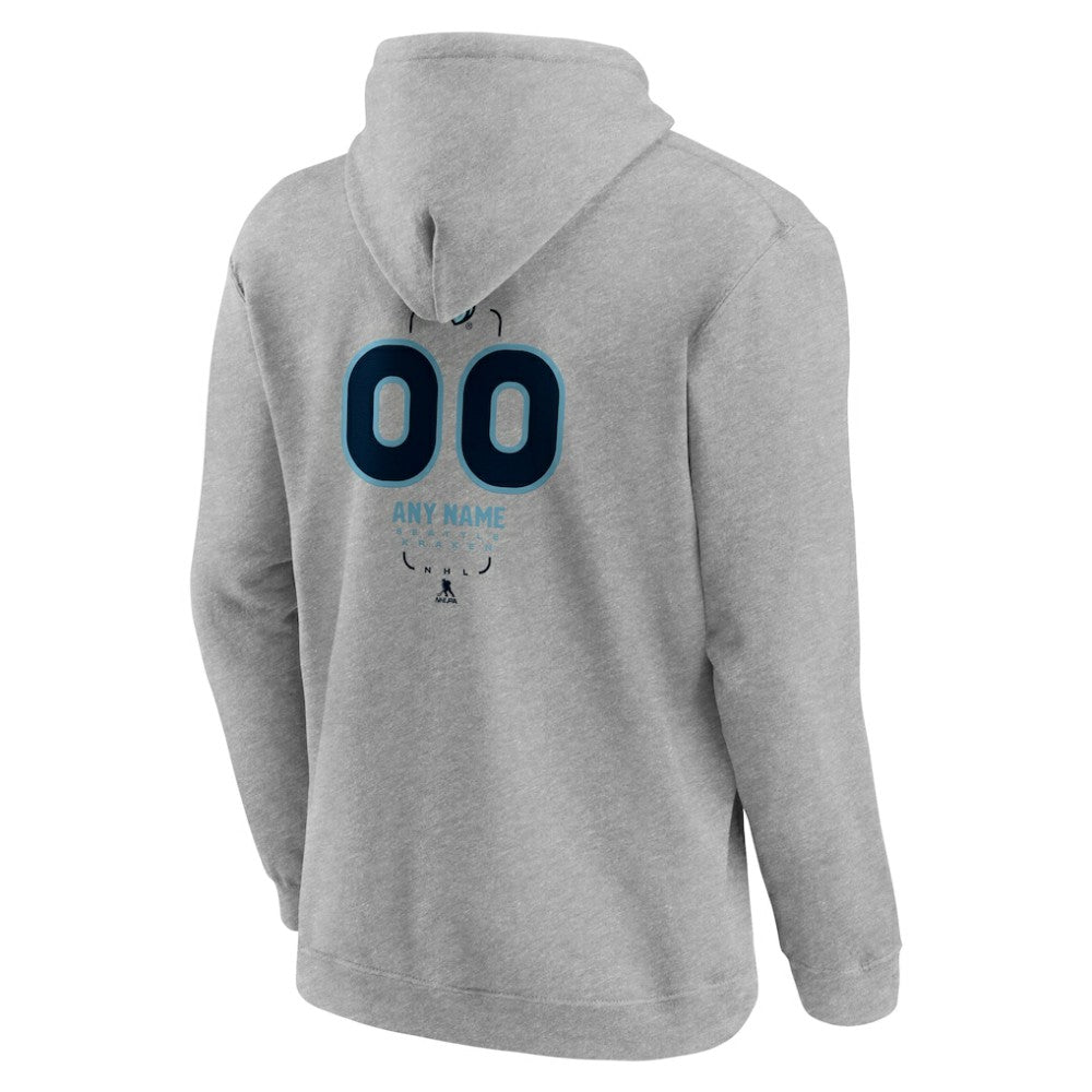 Seattle Kraken Personalized Name & Number Midfielder Pullover Hoodie Gray
