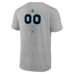 Seattle Kraken Personalized Name & Number Midfielder T-Shirt Gray