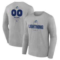 Tampa Bay Lightning Personalized Name & Number Midfielder Long Sleeve T-Shirt Gray