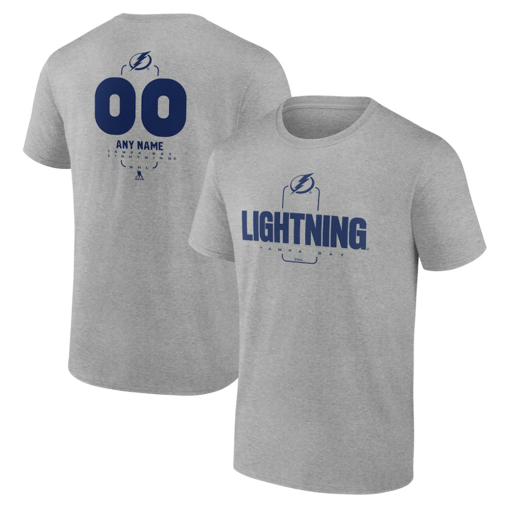 Tampa Bay Lightning Personalized Name & Number Midfielder T-Shirt Gray