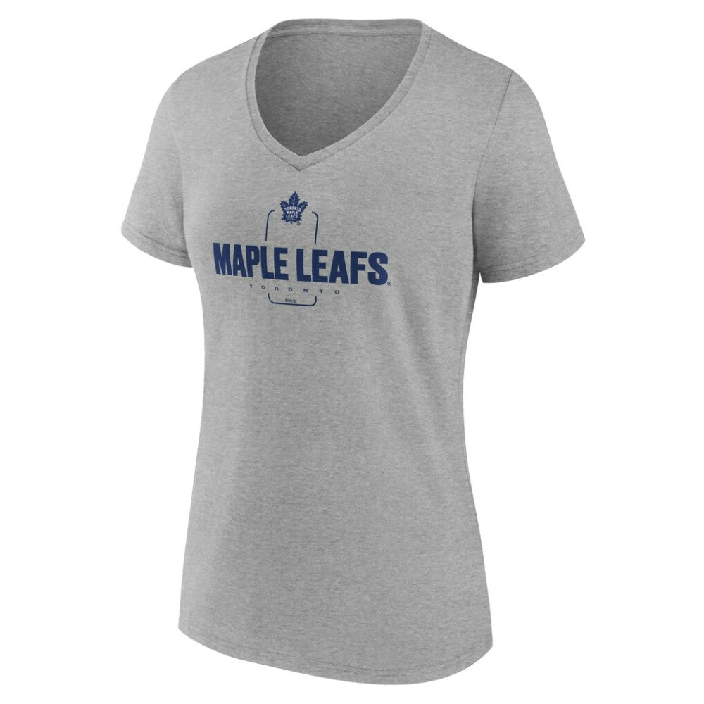 Toronto Maple Leafs Women's Personalized Name & Number Midfielder V-Neck T-Shirt Gray
