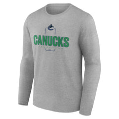 Vancouver Canucks Personalized Name & Number Midfielder Long Sleeve T-Shirt Gray