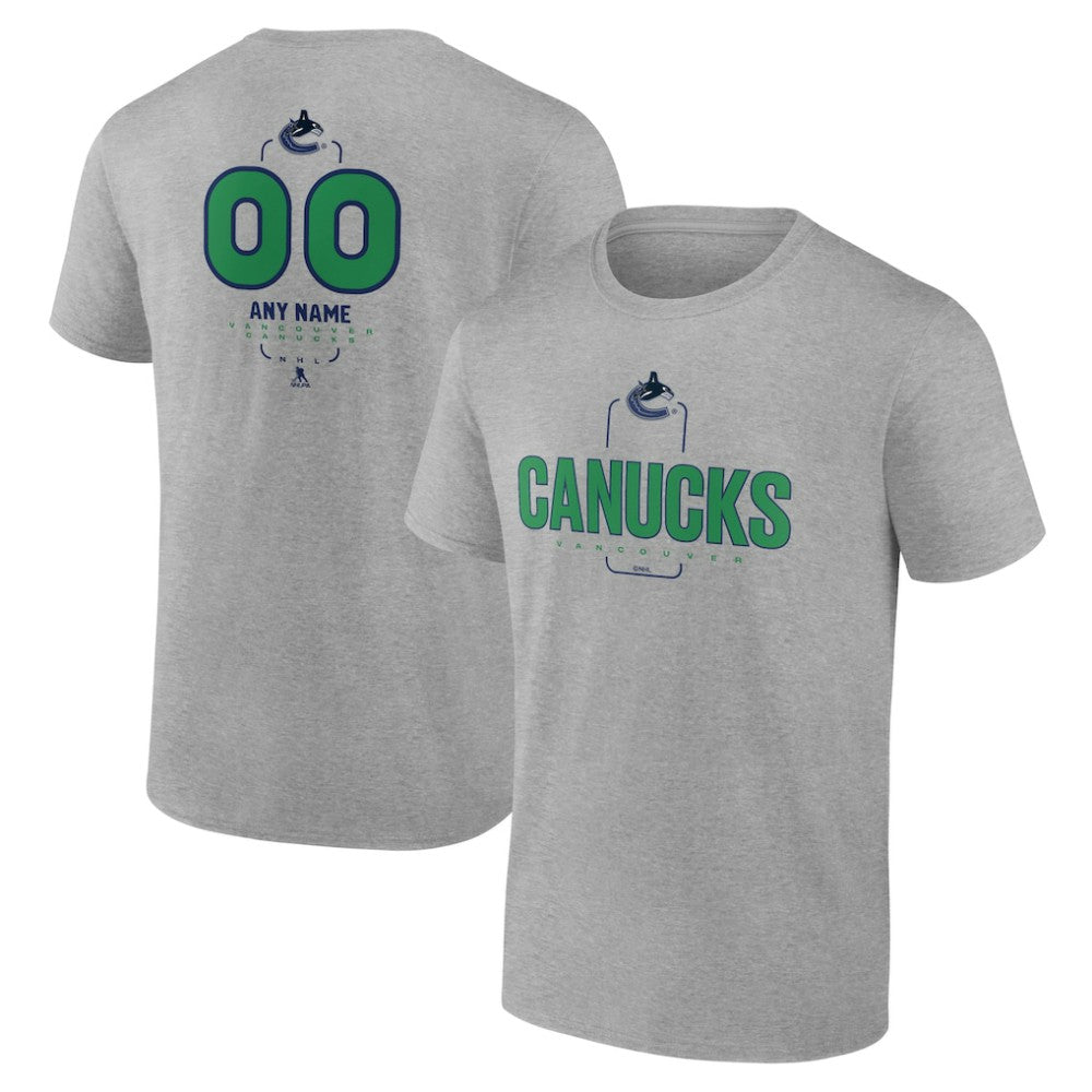 Vancouver Canucks Personalized Name & Number Midfielder T-Shirt Gray