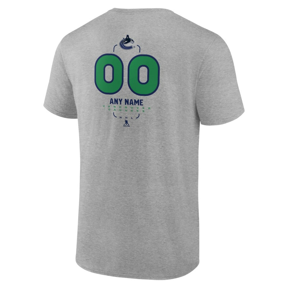 Vancouver Canucks Personalized Name & Number Midfielder T-Shirt Gray