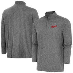 Detroit Red Wings Antigua 2025 NHL Stadium Series Hunk Quarter-Zip Jacket Heather Black