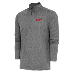 Detroit Red Wings Antigua 2025 NHL Stadium Series Hunk Quarter-Zip Jacket Heather Black
