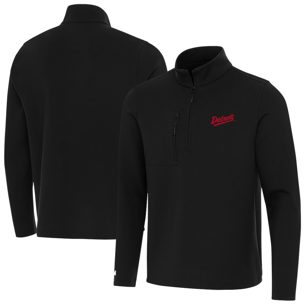 Detroit Red Wings Antigua 2025 NHL Stadium Series Insider Quarter-Zip Top Black