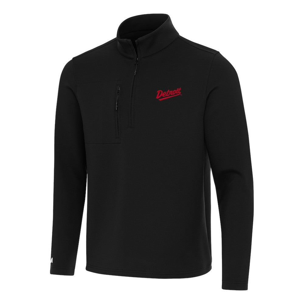 Detroit Red Wings Antigua 2025 NHL Stadium Series Insider Quarter-Zip Top Black