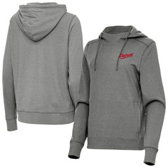 Detroit Red Wings Antigua Women's 2025 NHL Stadium Series Justice Pullover Hoodie Heather Black