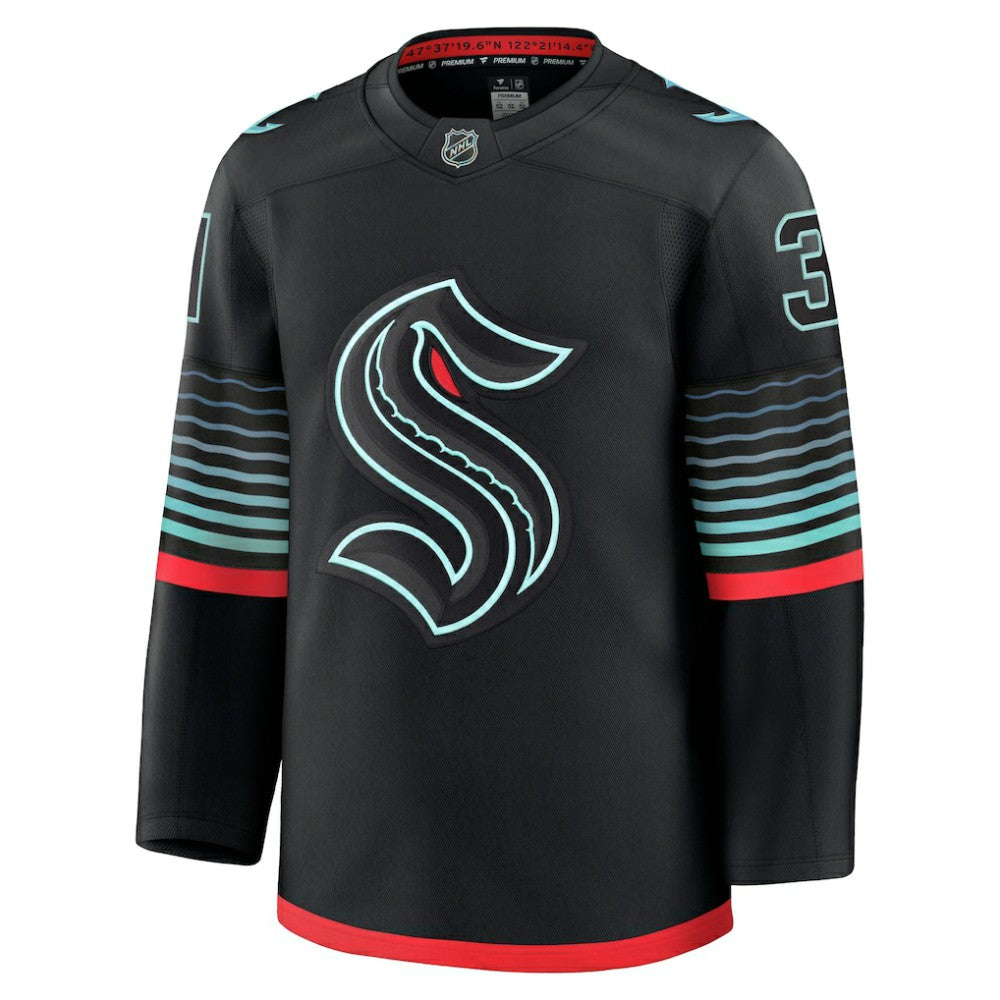 Philipp Grubauer Seattle Kraken Fanatics Alternate Premium Player Jersey Black