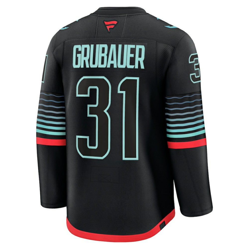 Philipp Grubauer Seattle Kraken Fanatics Alternate Premium Player Jersey Black