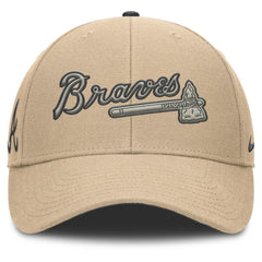 Atlanta Braves Rise Adjustable Hat Khaki | Nike