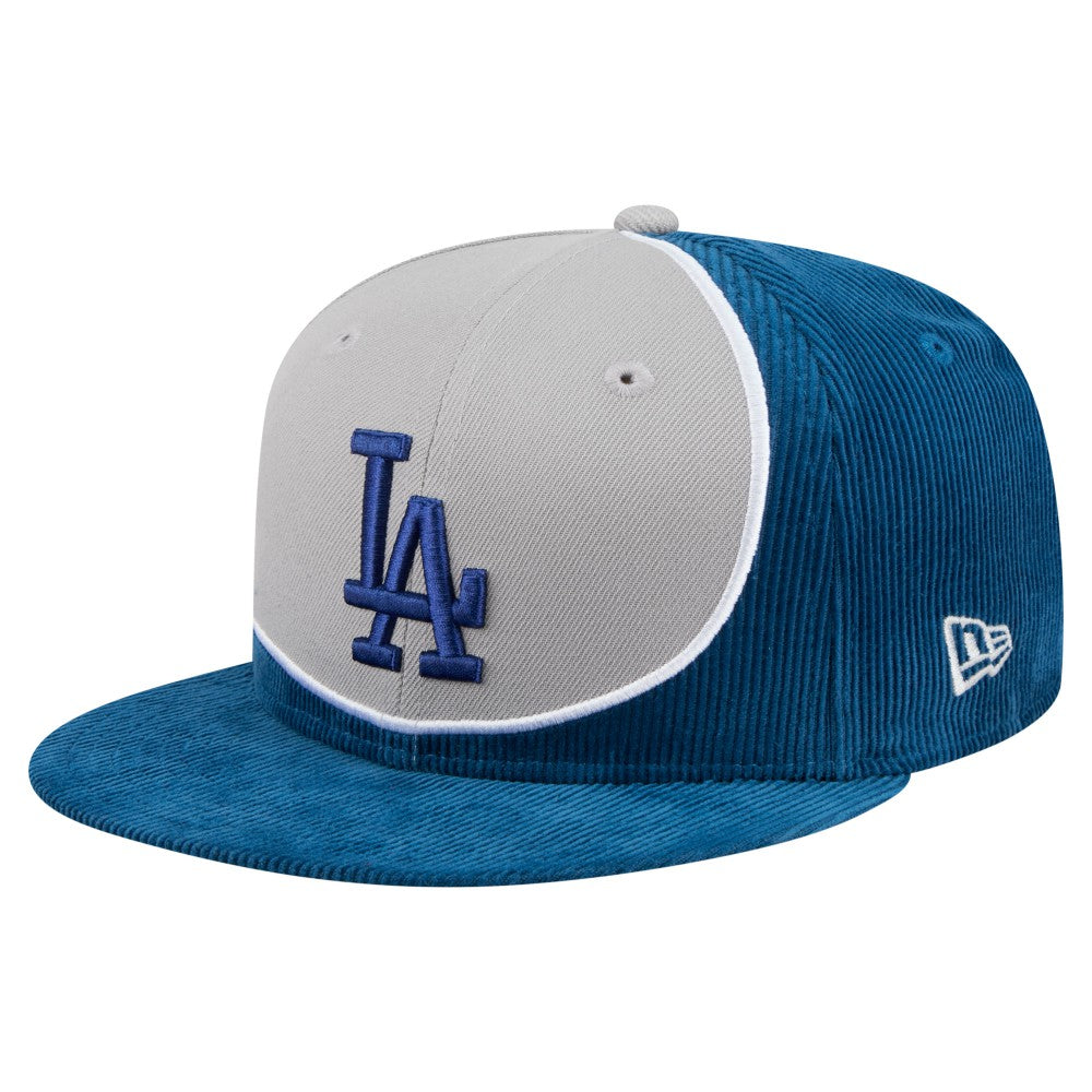 Los Angeles Dodgers Retro Split Corduroy Snapback Hat Royal/Gray | New Era