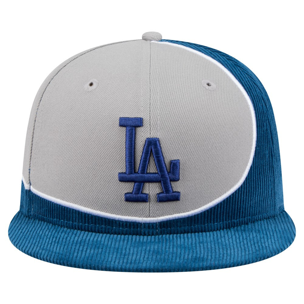 Los Angeles Dodgers Retro Split Corduroy Snapback Hat Royal/Gray | New Era