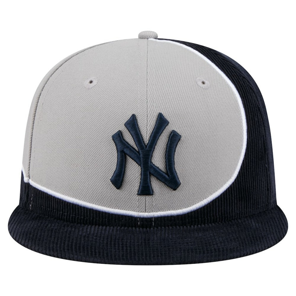New York Yankees Retro Split Corduroy Snapback Hat Navy/Gray | New Era