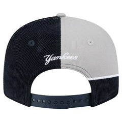New York Yankees Retro Split Corduroy Snapback Hat Navy/Gray | New Era