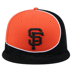 San Francisco Giants Retro Split Corduroy Snapback Hat Black/Orange | New Era