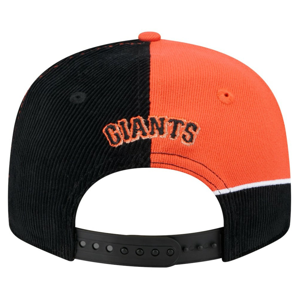 San Francisco Giants Retro Split Corduroy Snapback Hat Black/Orange | New Era